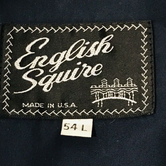 English Squire Vintage Jacket Mechanics Racer 54 L Mens Blue Work Wind Rain USA - Picture 3 of 12